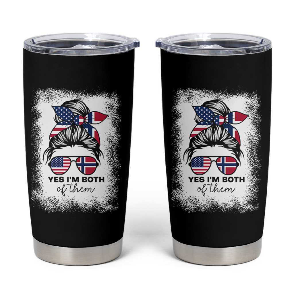 Yes I'm Both of Them Half Norwegian American Tumbler Cup