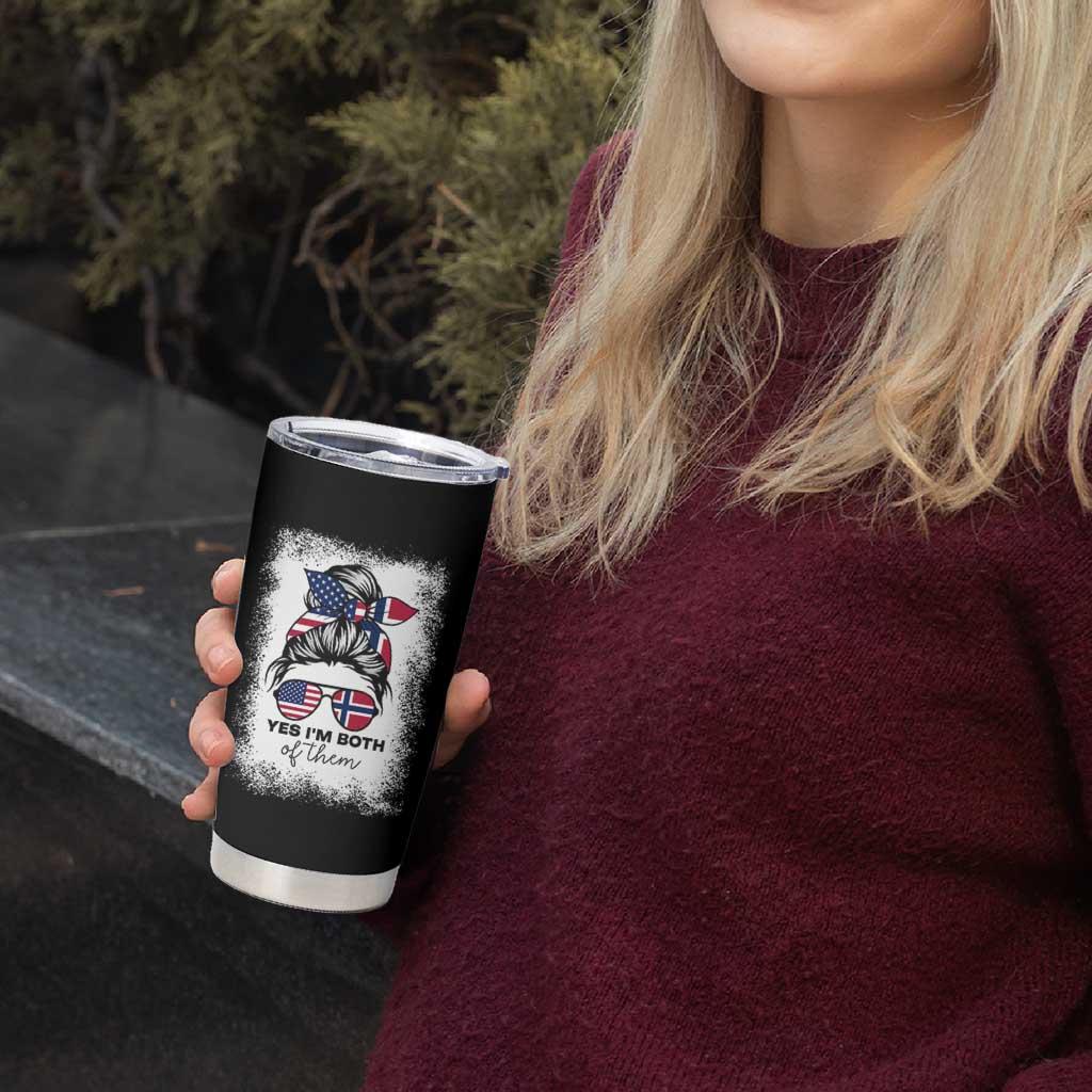 Yes I'm Both of Them Half Norwegian American Tumbler Cup