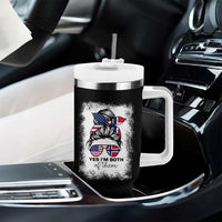 Yes I'm Both of Them Half Norwegian American Tumbler With Handle