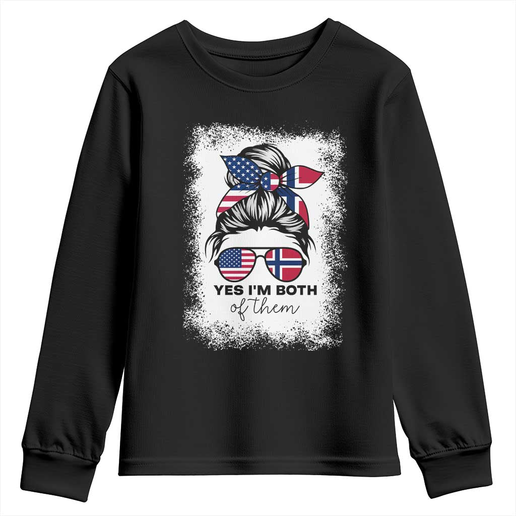 Yes I'm Both of Them Half Norwegian American Youth Sweatshirt