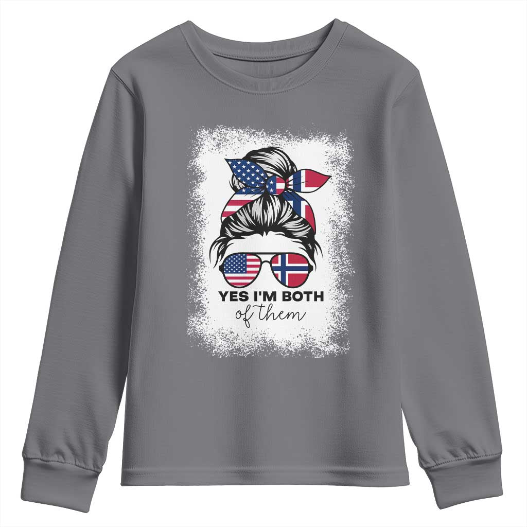 Yes I'm Both of Them Half Norwegian American Youth Sweatshirt