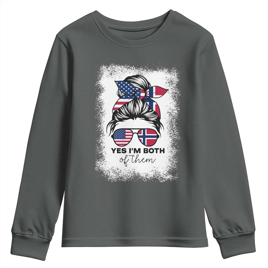 Yes I'm Both of Them Half Norwegian American Youth Sweatshirt