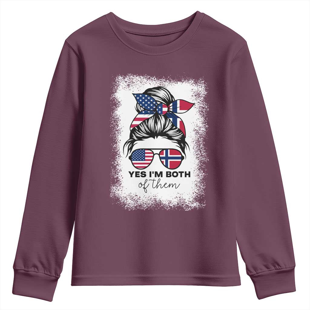 Yes I'm Both of Them Half Norwegian American Youth Sweatshirt