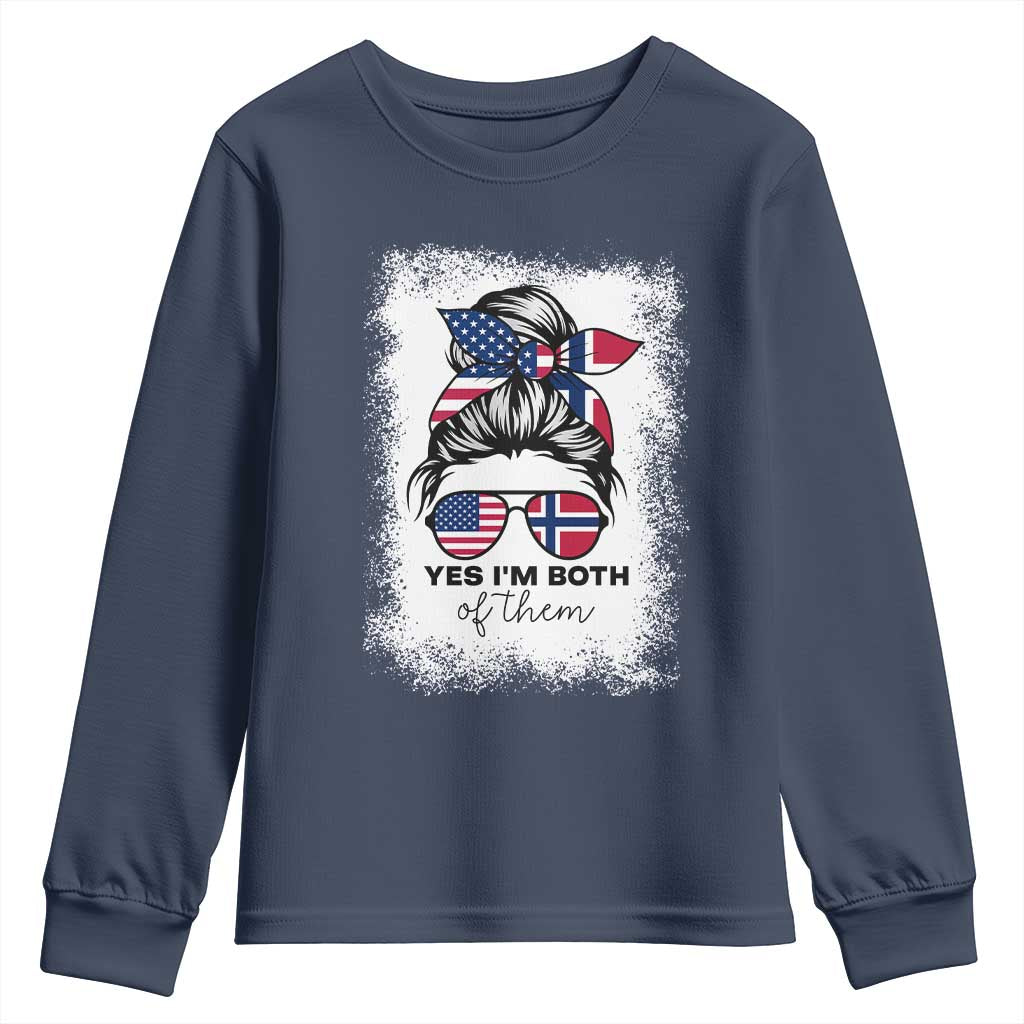 Yes I'm Both of Them Half Norwegian American Youth Sweatshirt