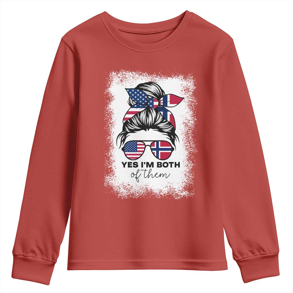 Yes I'm Both of Them Half Norwegian American Youth Sweatshirt