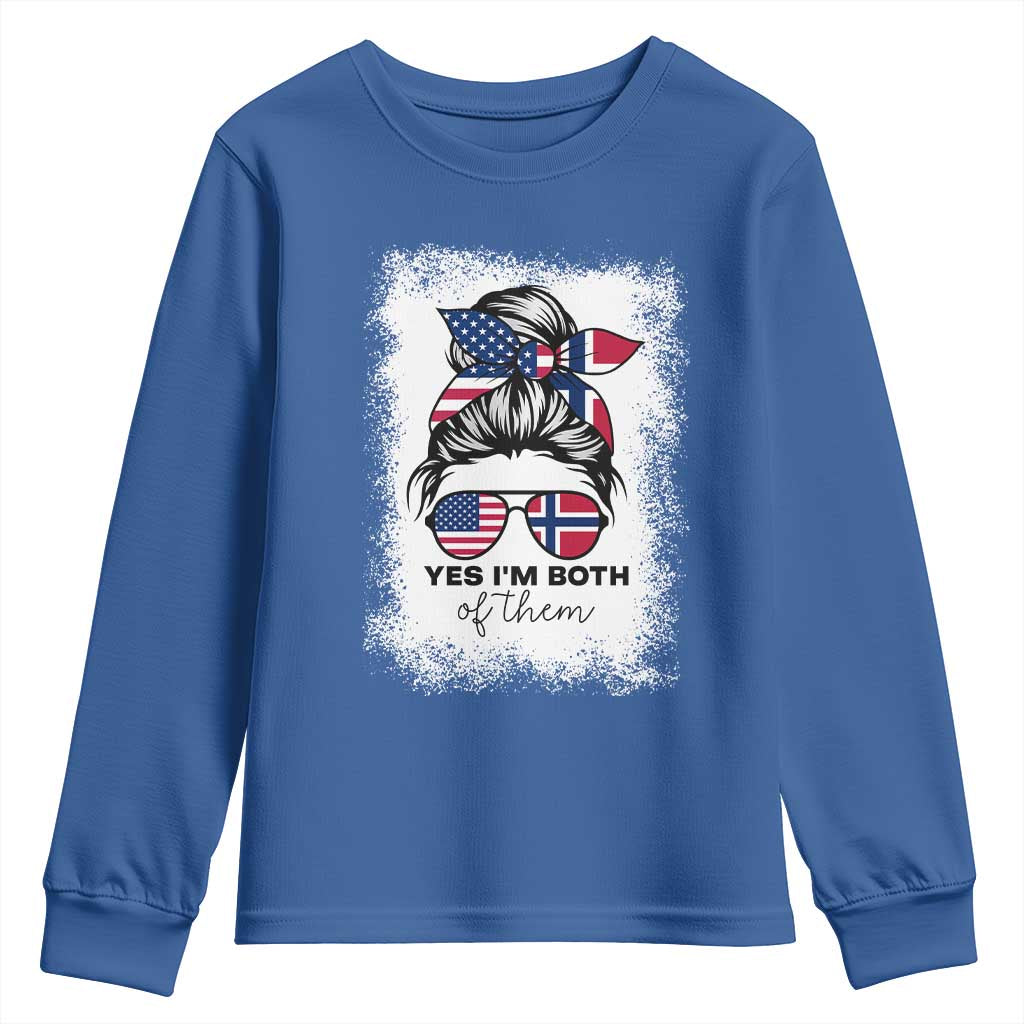 Yes I'm Both of Them Half Norwegian American Youth Sweatshirt