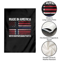 Made in America with Norwegian Parts Garden Flag Half American Flag USA Norway Pride