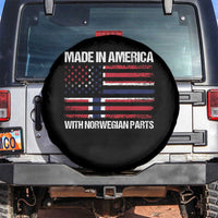 Made in America with Norwegian Parts Spare Tire Cover Half American Flag USA Norway Pride