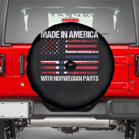 Made in America with Norwegian Parts Spare Tire Cover Half American Flag USA Norway Pride