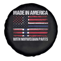 Made in America with Norwegian Parts Spare Tire Cover Half American Flag USA Norway Pride