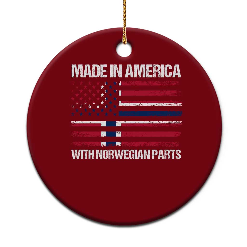 Made in America with Norwegian Parts Ceramic Ornament Half American Flag USA Norway Pride