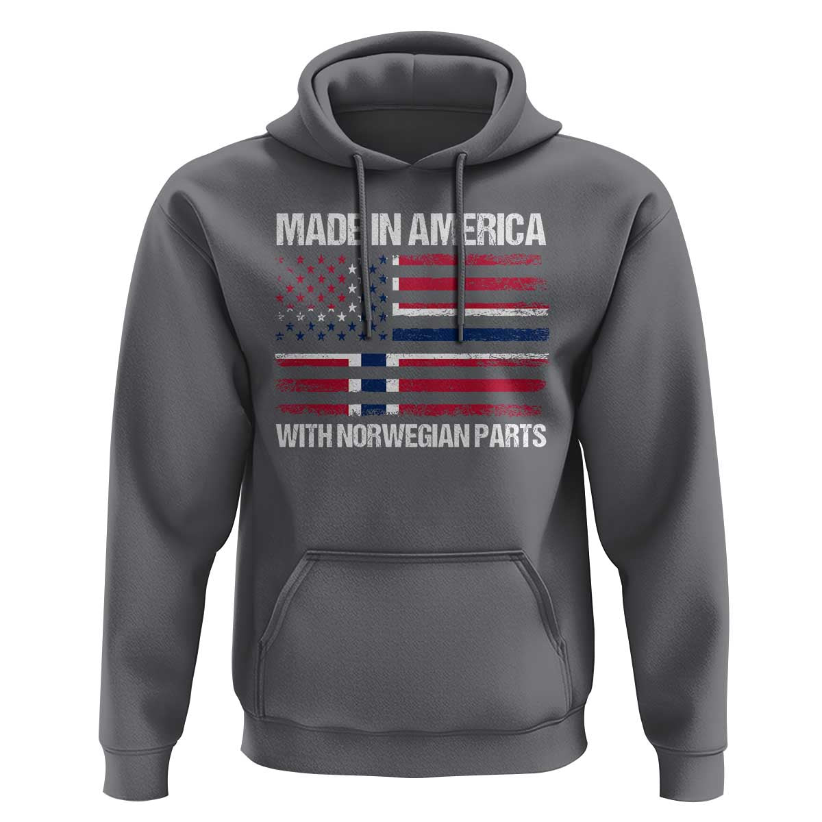 Made in America with Norwegian Parts Hoodie Half American Flag USA Norway Pride