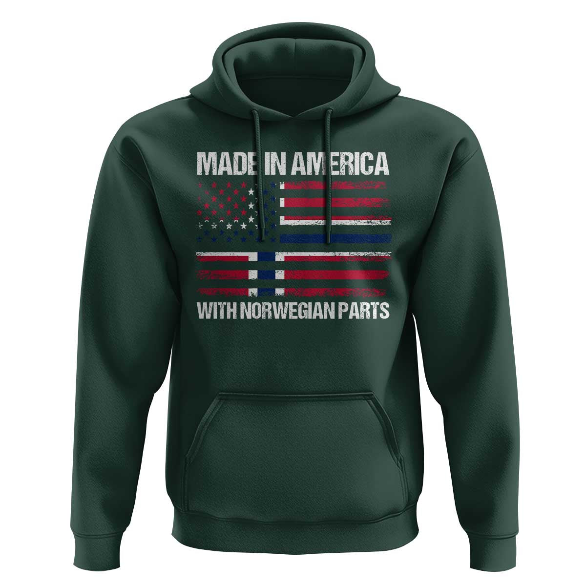 Made in America with Norwegian Parts Hoodie Half American Flag USA Norway Pride