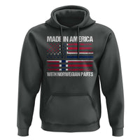 Made in America with Norwegian Parts Hoodie Half American Flag USA Norway Pride