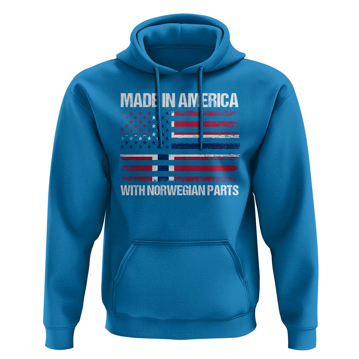 Made in America with Norwegian Parts Hoodie Half American Flag USA Norway Pride