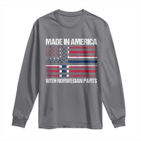 Made in America with Norwegian Parts Long Sleeve Shirt Half American Flag USA Norway Pride