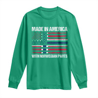Made in America with Norwegian Parts Long Sleeve Shirt Half American Flag USA Norway Pride