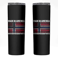 Made in America with Norwegian Parts Skinny Tumbler Half American Flag USA Norway Pride