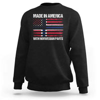 Made in America with Norwegian Parts Sweatshirt Half American Flag USA Norway Pride