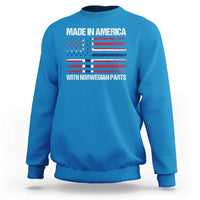 Made in America with Norwegian Parts Sweatshirt Half American Flag USA Norway Pride