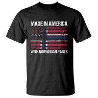 Made in America with Norwegian Parts T Shirt Half American Flag USA Norway Pride