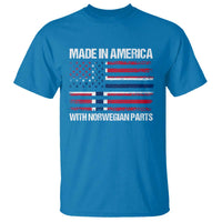 Made in America with Norwegian Parts T Shirt Half American Flag USA Norway Pride