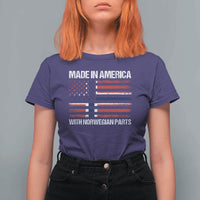 Made in America with Norwegian Parts T Shirt For Women Half American Flag USA Norway Pride