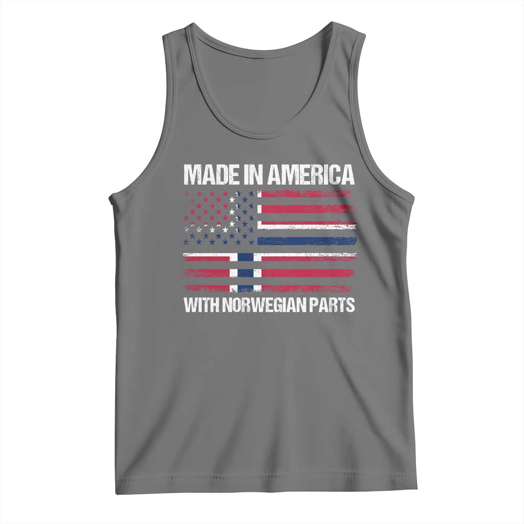 Made in America with Norwegian Parts Tank Top Half American Flag USA Norway Pride