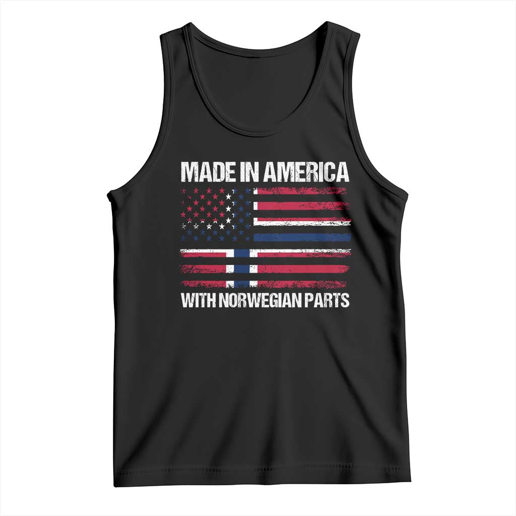 Made in America with Norwegian Parts Tank Top Half American Flag USA Norway Pride