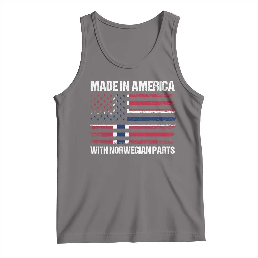 Made in America with Norwegian Parts Tank Top Half American Flag USA Norway Pride