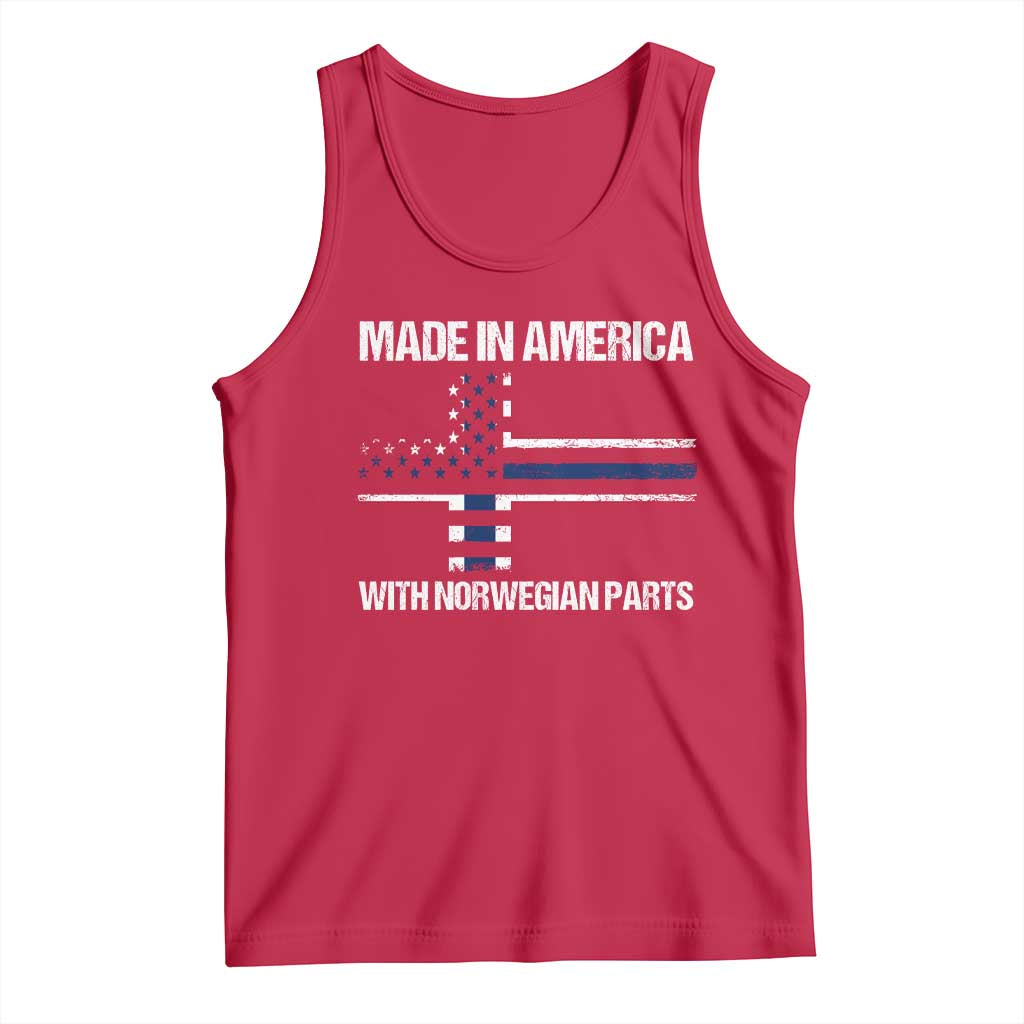Made in America with Norwegian Parts Tank Top Half American Flag USA Norway Pride