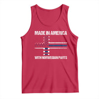 Made in America with Norwegian Parts Tank Top Half American Flag USA Norway Pride