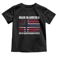 Made in America with Norwegian Parts Toddler T Shirt Half American Flag USA Norway Pride