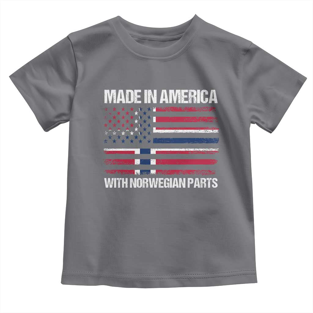 Made in America with Norwegian Parts Toddler T Shirt Half American Flag USA Norway Pride