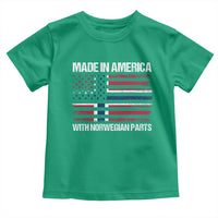 Made in America with Norwegian Parts Toddler T Shirt Half American Flag USA Norway Pride