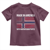Made in America with Norwegian Parts Toddler T Shirt Half American Flag USA Norway Pride
