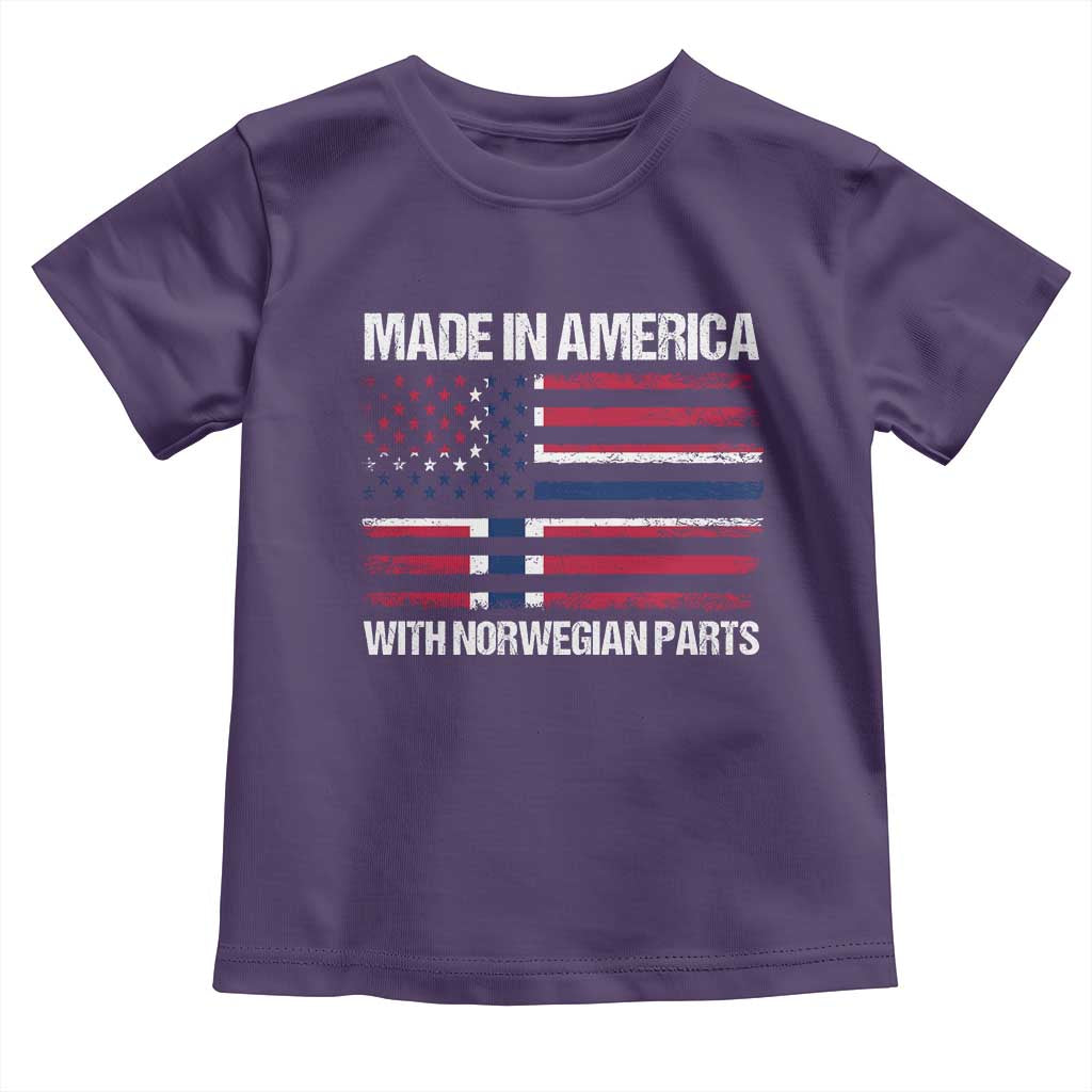 Made in America with Norwegian Parts Toddler T Shirt Half American Flag USA Norway Pride