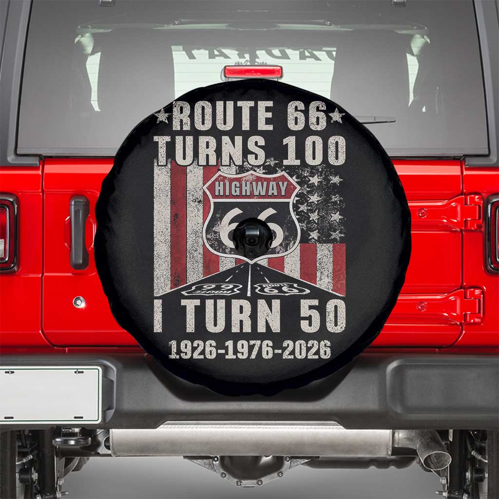 Highway 66 Turn 100 I Turn 50 Spare Tire Cover Vintage 1976 Born American Road Sign Centennial 2026