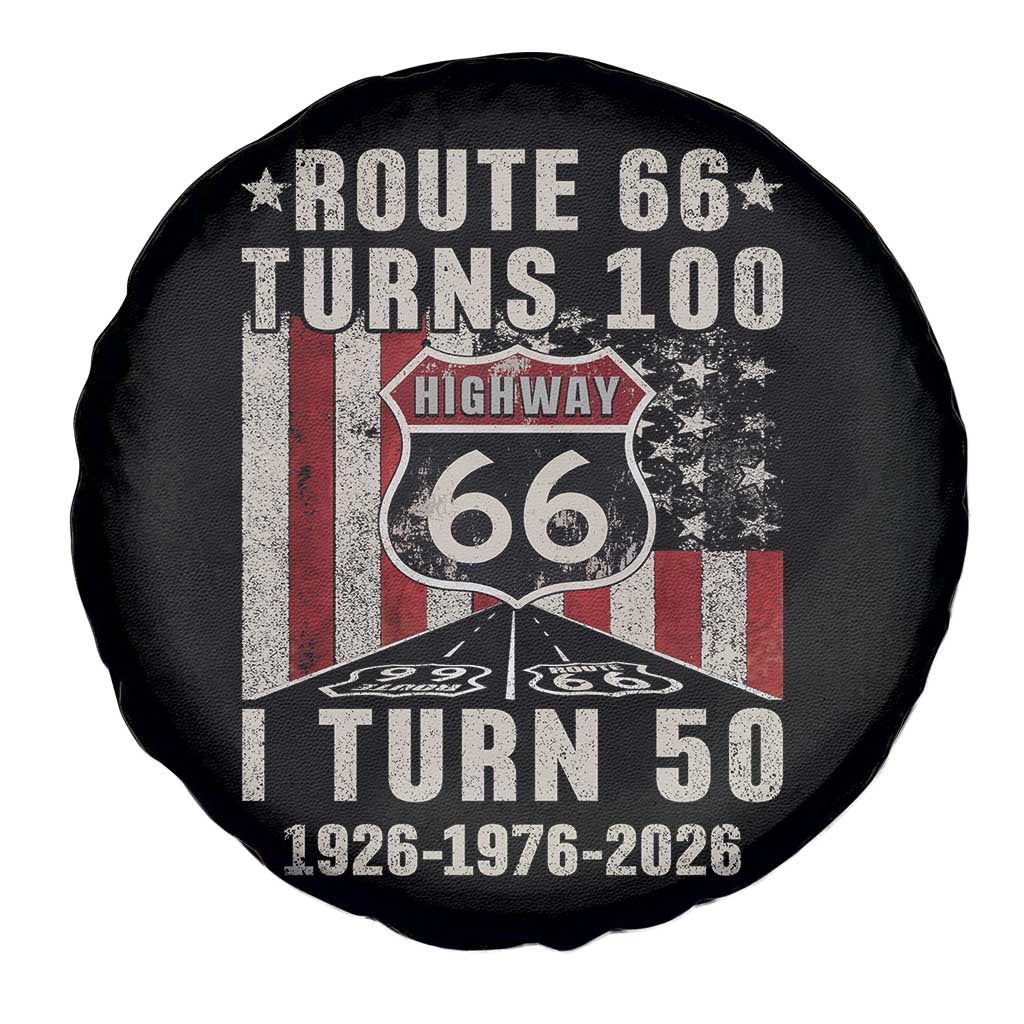 Highway 66 Turn 100 I Turn 50 Spare Tire Cover Vintage 1976 Born American Road Sign Centennial 2026