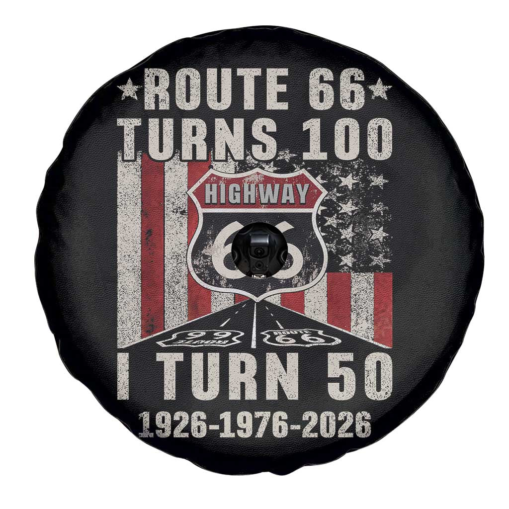 Highway 66 Turn 100 I Turn 50 Spare Tire Cover Vintage 1976 Born American Road Sign Centennial 2026