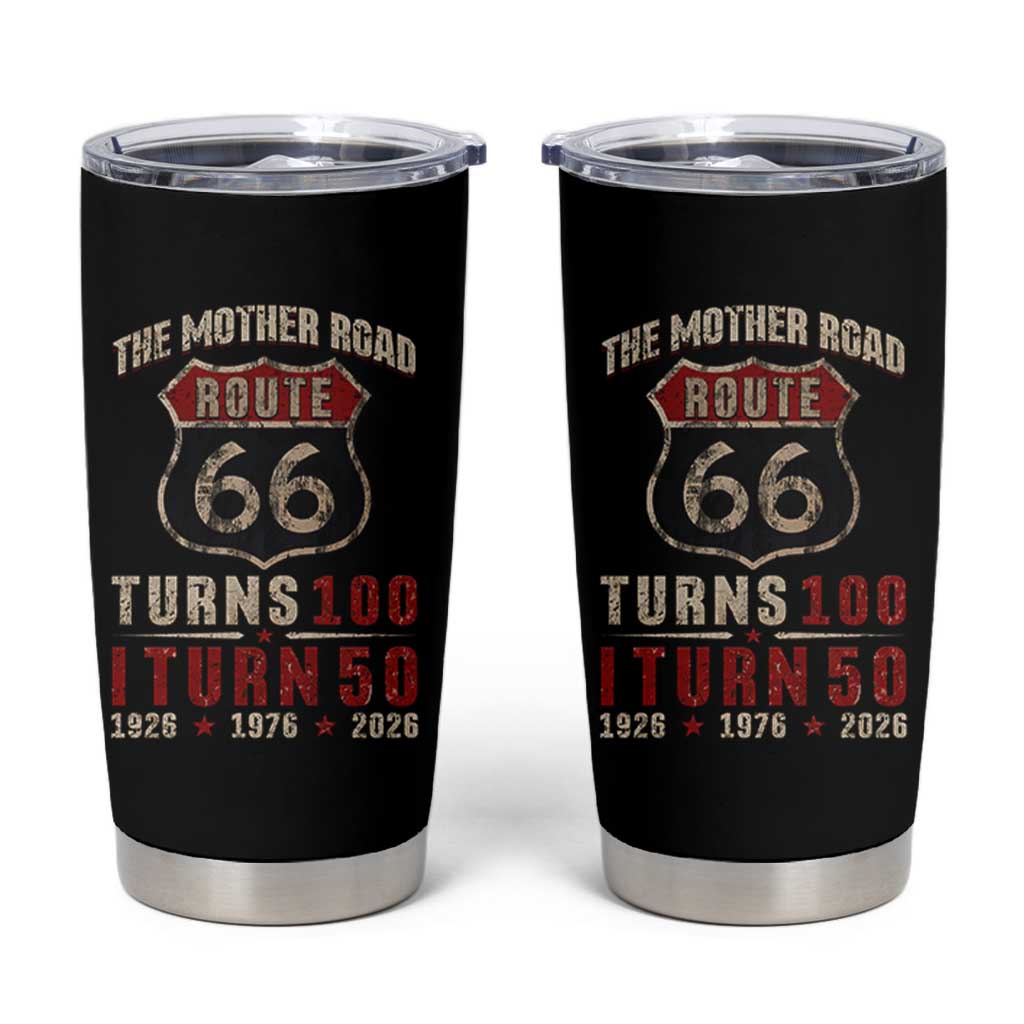 Highway 66 Turn 100 I Turn 50 Tumbler Cup Vintage 1976 Road Sign 50 Year Old Gift 2026