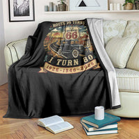 Route Highway 66 Turns 100 I Turn 80 Throw Blanket Vintage 1946 Road Sign Antique Car Lover 80th Birthday Gift