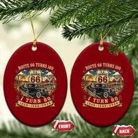 Route Highway 66 Turns 100 I Turn 80 Ceramic Ornament Vintage 1946 Road Sign Antique Car Lover 80th Birthday Gift