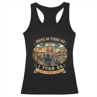 Route Highway 66 Turns 100 I Turn 80 Racerback Tank Top Vintage 1946 Road Sign Antique Car Lover 80th Birthday Gift