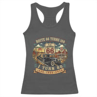 Route Highway 66 Turns 100 I Turn 80 Racerback Tank Top Vintage 1946 Road Sign Antique Car Lover 80th Birthday Gift