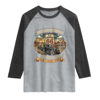 Route Highway 66 Turns 100 I Turn 80 Raglan Shirt Vintage 1946 Road Sign Antique Car Lover 80th Birthday Gift