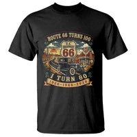 Route Highway 66 Turns 100 I Turn 80 T Shirt Vintage 1946 Road Sign Antique Car Lover 80th Birthday Gift