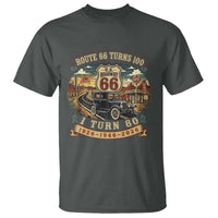 Route Highway 66 Turns 100 I Turn 80 T Shirt Vintage 1946 Road Sign Antique Car Lover 80th Birthday Gift