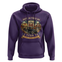 Route Highway 66 Turns 100 I Turn 75 Hoodie Vintage 1951 Road Sign Antique Car Lover 75th Birthday Gift