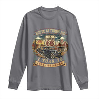 Route Highway 66 Turns 100 I Turn 75 Long Sleeve Shirt Vintage 1951 Road Sign Antique Car Lover 75th Birthday Gift